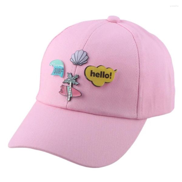 Ball Caps Teen Damen Süße rosa Baseballkappe mit Patch Mode Papa Hut HipHop verstellbarer Baum