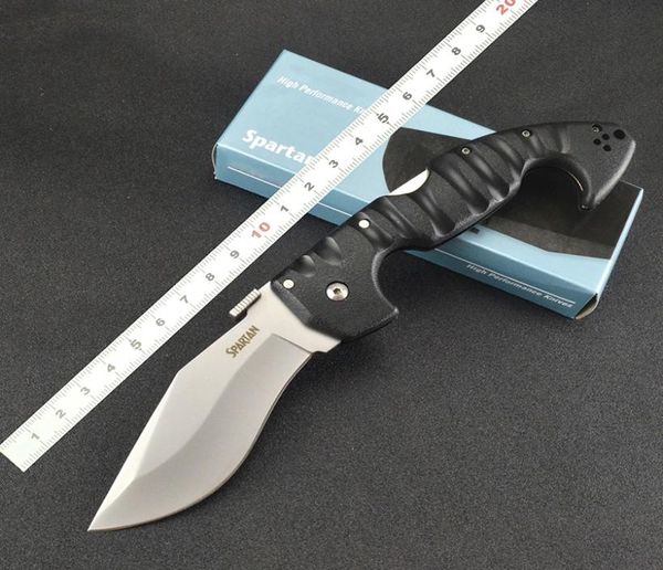 Coltello da caccia pieghevole tattico spartano di alta qualità in acciaio freddo Manico in ABS Elevata durezza Lama affilata Tasca da campeggio Sopravvivenza Rescue4597886