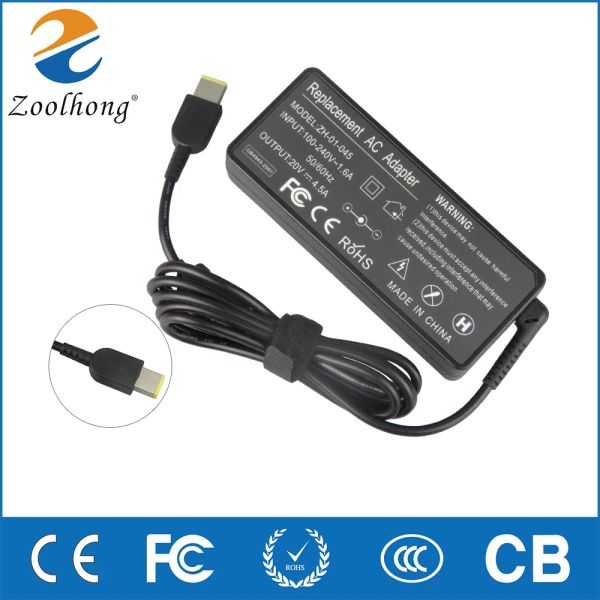 Adapter 20V 4,5A 90W Gelb USB Laptop Netzteil Ladegerät für Lenovo X1 Carbon T440 E431 X230S X240S S3 S5 G400 G405 G500 G500S G505