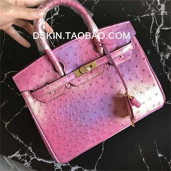 Pelle di struzzo Bkns Handswen Alta qualità D Prodotto di bellezza per la casa Bella fantasia Borsa a mano in pelle di lusso naturale Borsa da donna1Y78N4MW