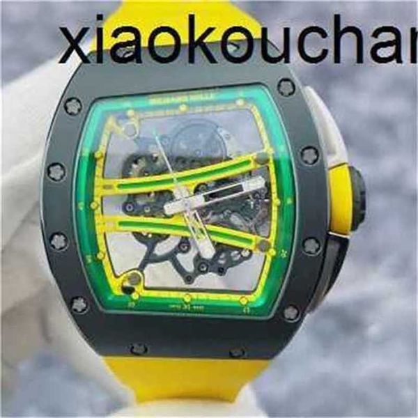 RichasMiers Watch Ys Top Clone Factory Часы из углеродного волокна, автоматические RM6101, зеленый трек, черный, полный циферблат с нижней частью 18, сапфир из углеродного волокна. Доставка от FedexX7399BCSIY.