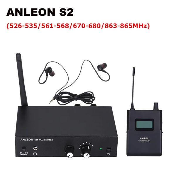 Ohrhörer Anleon S2 Stereo Wireless Monitor System Wireless Hörphone -Mikrofon -Sendersystem 526535/561568/670680/863865MHz Kit