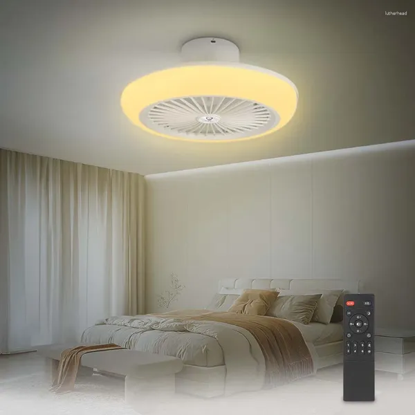 Akıllı Led Tavan Fan lambası 72W Sessiz Uzaktan Kumanda Işığı 110-265V Yatak Odası Ev Dekoru için Dimmable Kapalı Aydınlatma