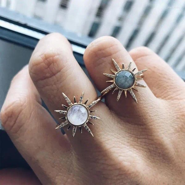 Cluster-Ringe, Sonnenblumen-Ring für Frauen, schlichtes Design, Schmuck für Freunde, Werbegeschenk