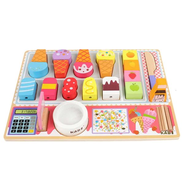 Neue Holz Kinder Pretend Spielen Eis Obst Shop BBQ Nachmittag Tee-Set Spielzeug Montessori Bildung Schneiden Lebensmittel Spielzeug Für kinder