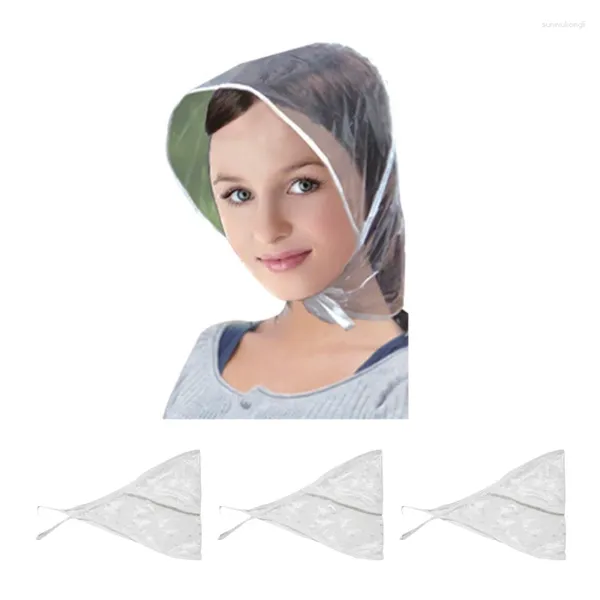 Bonés de bola 4 pcs impermeável chapéu de chuva com viseira de corte completo plástico transparente proteger boné de penteado para homens mulheres unisex y1ua