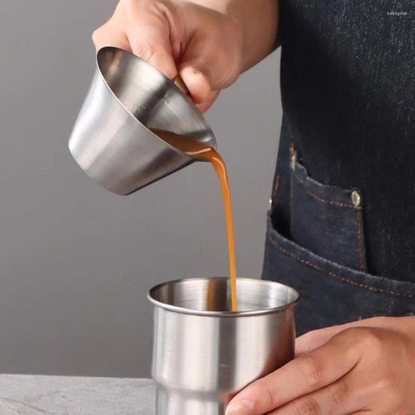 Tazze Piattini Tazza per estrazione caffè in acciaio inossidabile Misuratore per birra per uso alimentare con scala per caffè espresso domestico