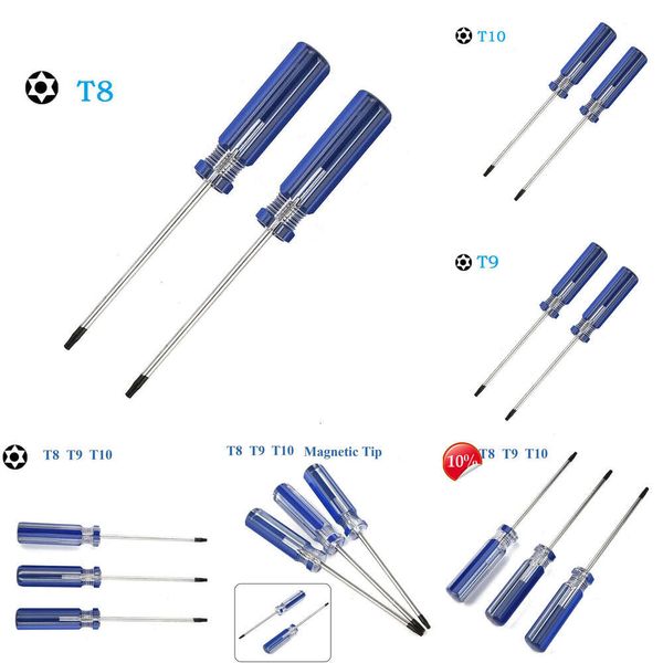 2024 2 pçs chave de fenda magnética de precisão t8 t9 t10 chave de fenda de segurança buraco reparação abertura parafuso unidade multifuncional ferramenta mão