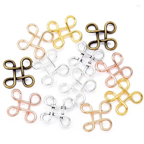 Encantos 40pcs 6 cores liga chinesa nó pingentes colar contas para diy pulseiras de buraco grande 17 17mm