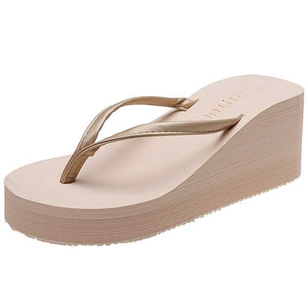 Chinelos chinelos 2024 verão tick cunha flip womens ligt beac slide clip toe ig eeled sandálias soes mujer h240326aogw