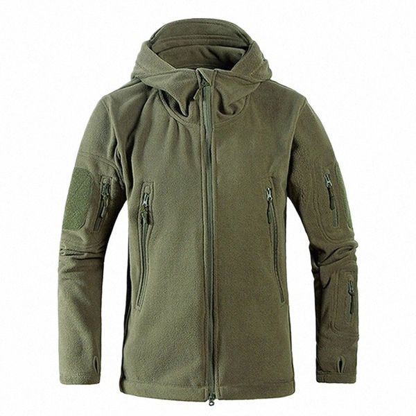 Homens à prova de vento Tad Tactical Shooting Mountain Micro Thermal Polar Fleece Jaqueta com capuz Roupas militares respiráveis z5AS #