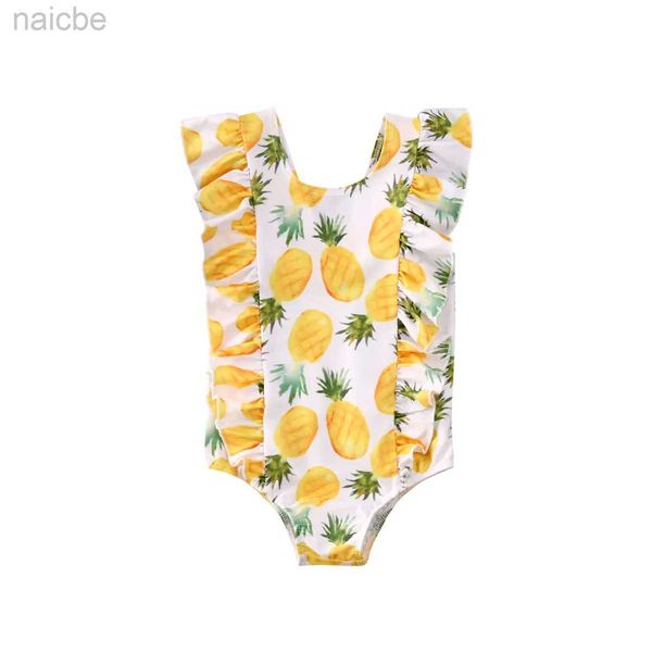 Einteiler 1-5 Jahre Kinder Badeanzüge Baby Mädchen Wassermelone Druck Einteiler Schwimmen Mädchen Ananas Anzüge Kinder Bademode 24327