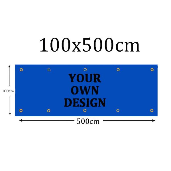 Accessori Banner personalizzato 100x500 cm Qualsiasi dimensione Logo del marchio Sport Club Interni Esterni Colori vivaci Decorazione Promozione Doppia cucitura