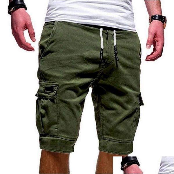 Mens Shorts Militar Carga Exército Camuflagem Calças Curtas Táticas Homens Soltos Trabalho Casual Plus Size Bermuda Mascina Drop Delivery Vestuário Dhysu