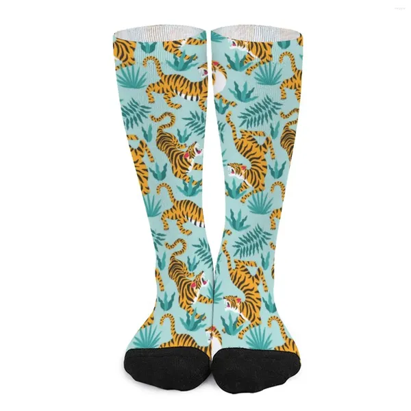 Damensocken, grüner Tiger, Tattoo-Kunst, Strümpfe, Tierdruck, Grafik, Gothic, Frühling, antibakteriell, für Mädchen, Skateboard, weich