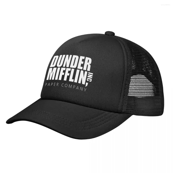 Ball Caps Männer Frauen Dunder Mifflin Logo Trucker Hüte Mode Mesh Baseball Die Büro TV Show Sonne Atmungsaktive Sport cap Sommer