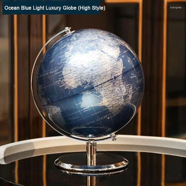 Dekorative Figuren Geographie Büro Desktop Welt Globus Retro Home Decor Zubehör Erde 20CM Licht Luxus Ornamente Karte