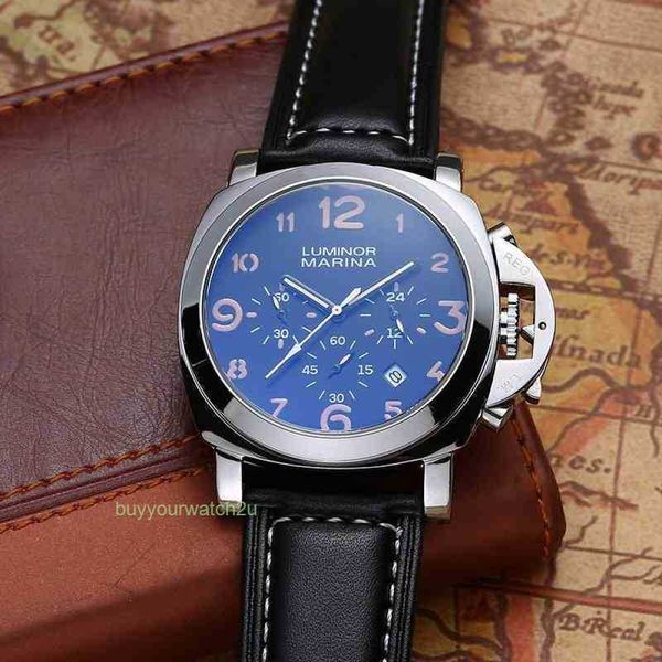 Роскошные мужские механические наручные часы Panerrais Многофункциональные дизайнерские часы Высококачественные сапфировые часы большого диаметра TQXD
