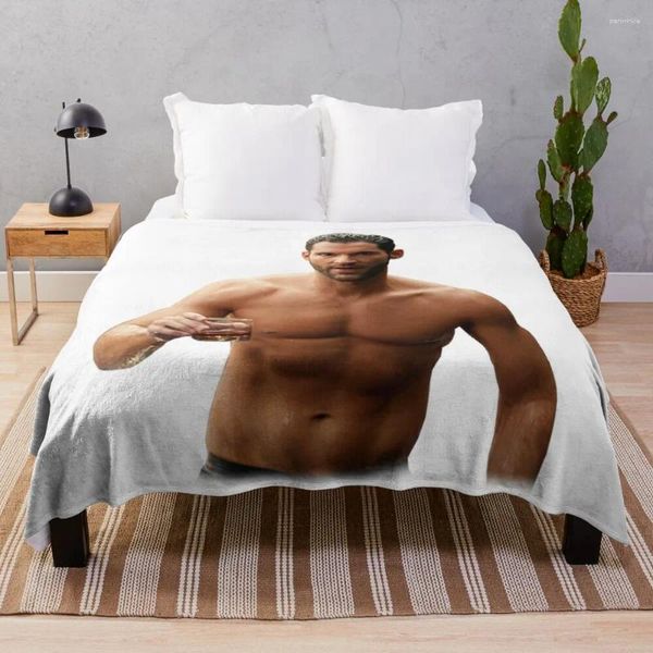 Cobertores Tom Ellis Lance Cobertor para Viagem Leve Fleece Bkanket Sofá Decorativo