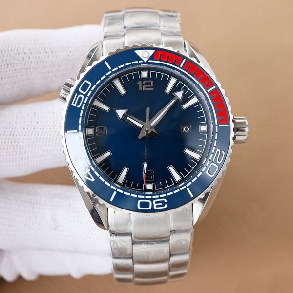 Top Men Watch Relógios de luxo Relógio de movimento mecânico automático 43,5 mm Hardlex Fine Steel Strip Relógios de mergulho Calendário Montre de Luxe