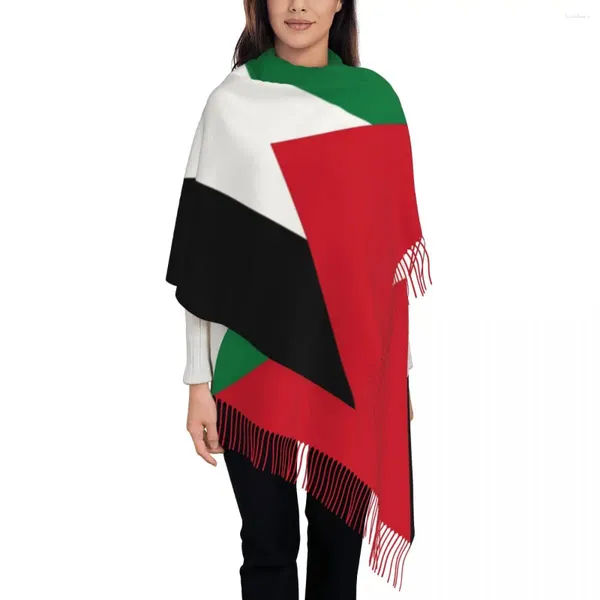 Lenços bandeira da palestina xale envoltórios para mulheres inverno longo lenço macio palestino gaza árabe pashminas borla