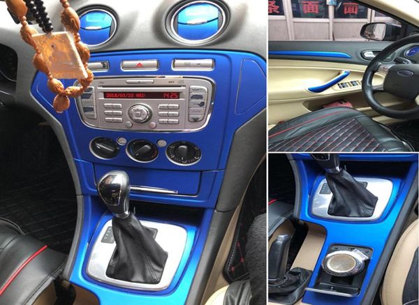 Para ford mondeo mk234 20072013 interior painel de controle central maçaneta da porta adesivos de fibra carbono decalques estilo do carro accessorie8167537