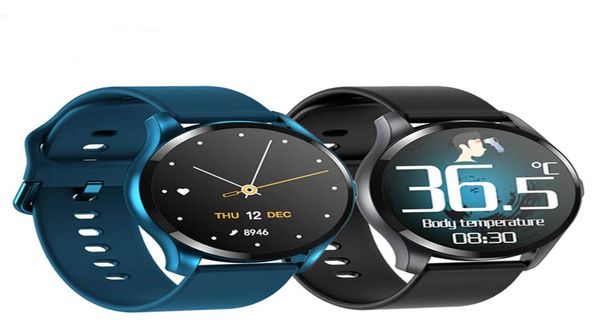 Yeni Smart Watch Fitness Tracker Inteliigente Hearttrate BloodPressure Test Etkinlik İzleyici Termometre Monitör Saatleri T889693523