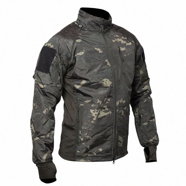 Giacca tattica da uomo mege Cappotto in pile Camoue Parka militare Combattimento Esercito Capispalla esterno Leggero Airsoft Paintball Gear w7OF #