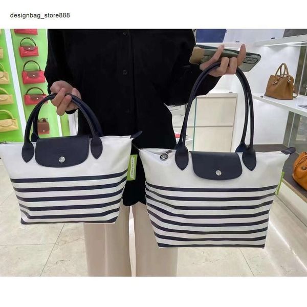 Bolsas de grife para mulheres nova bolsa longxiang feminina crossbody azul marinho grande médio e pequeno bolsas versátil tote