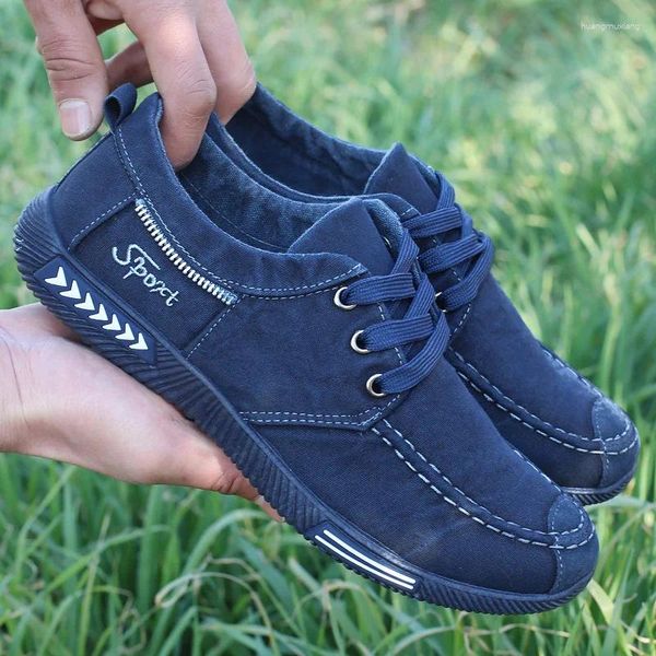 Scarpe Casual Tela Uomo Moda Vecchia Pechino Panno Papà Comodi Mocassini Slip On Appartamenti da Viaggio Sneakers Calzature Maschili