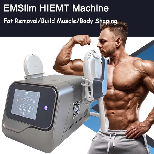 Máquina muscular de construção EMSlim HIEMT 2 alças para perda de gordura, redução de peso, modelagem corporal, equipamento de salão de beleza com tecnologia de radiofrequência