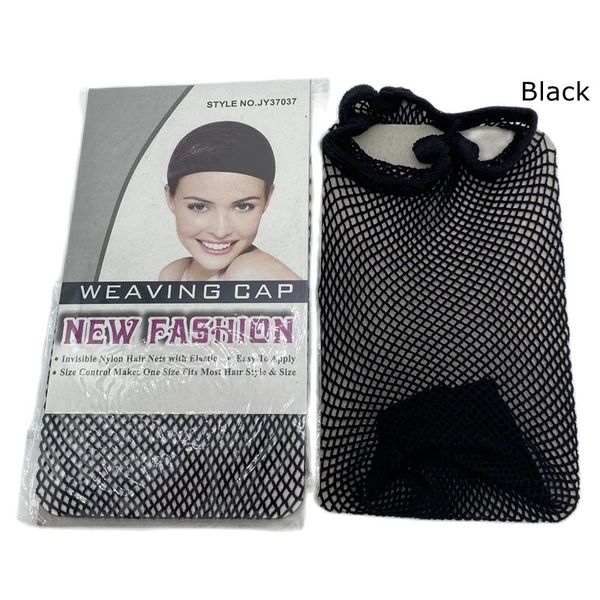 50 pacotes nova moda tecelagem boné elástico elástico rede de cabelo superior aberto snood peruca boné rede de cabelo malha
