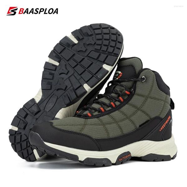 Fitness Shoes Baasploa Homens de inverno Sapato de caminhada ao ar livre tênis de segurança não deslizante de camping botas casuais andando quente homem