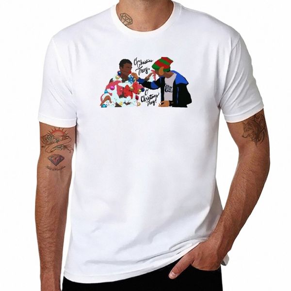 Новая футболка O Christmas Troy с животным принтом для мальчиков, пустые футболки, простые черные футболки для мужчин R9Rr #