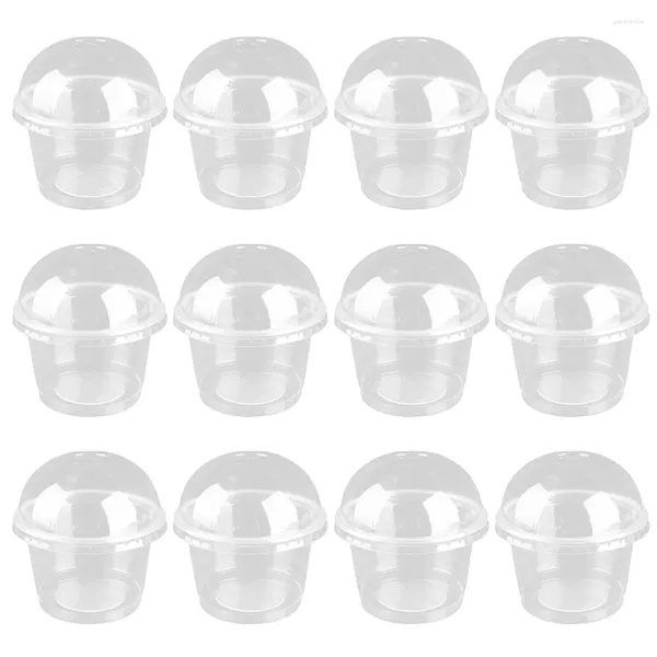 Одноразовые чашки соломинка 20 шт. Десерт чашка 250 мл прозрачная салат -крышка пищевые контейнеры торт коробка Diy аксессуары пластик