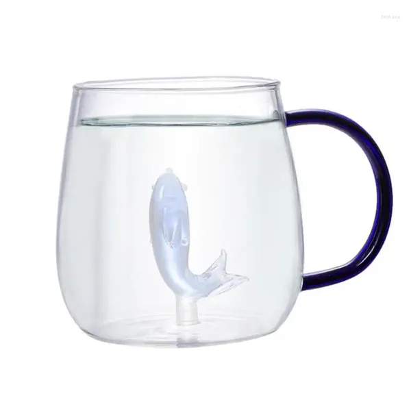 Canecas Copos de vidro Caneca 3D com animal bonito dentro da estatueta Transparente Space Saving Cartoon Teacup para cerveja