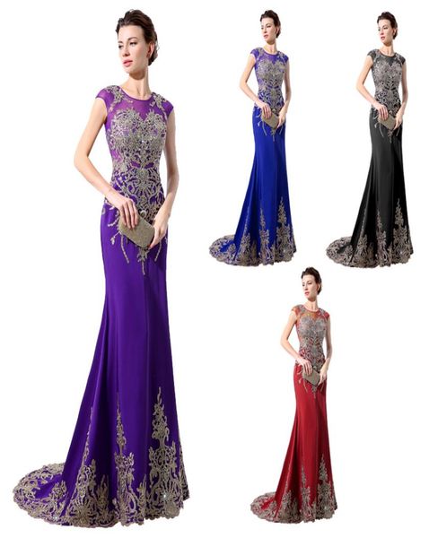 Árabe saudita roxo vestidos de noite longos 2019 feito sob encomenda lx039 jóia pescoço apliques dourados bainha frisada até o chão formal occa6405075