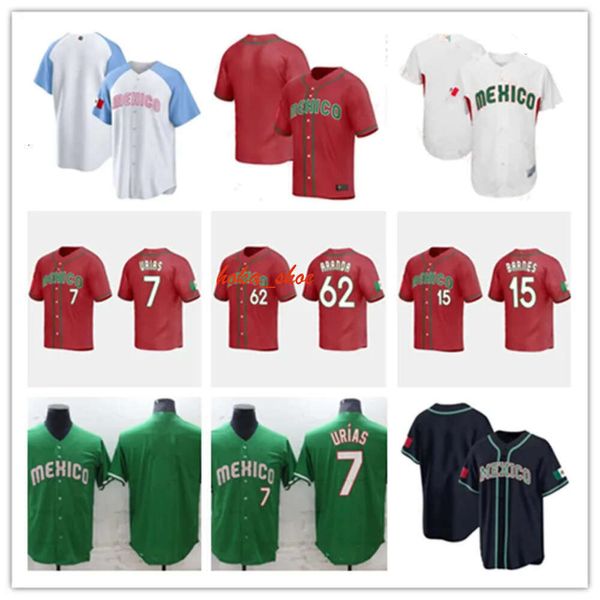 Personalizado 2024 Equipe México Baseball Jersey Julio Austin Barnes Joey Meneses Randy Arozarena Rowdy Tellez Luis Urias Fernando Valenzuela Adrian Gonzalez Jerseys