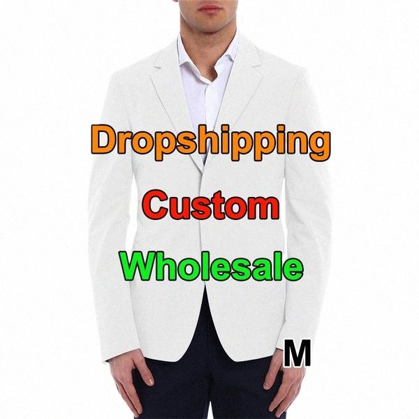 Blazer da uomo nuovi personalizzati Fi Suit Fai da te Il tuo cappotto di design Casual Slim Fit Blazer Stampa 3D Giacca da uomo Dropship all'ingrosso 19Tr #