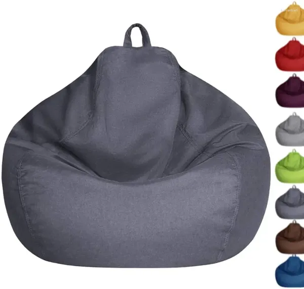 Stuhlhussen Lazy BeanBag Sofabezug ohne Füllstoff Liegesitz Sitzsack Puff Asiento Couch Tatami-Stühle für Erwachsene Kinder Teenager