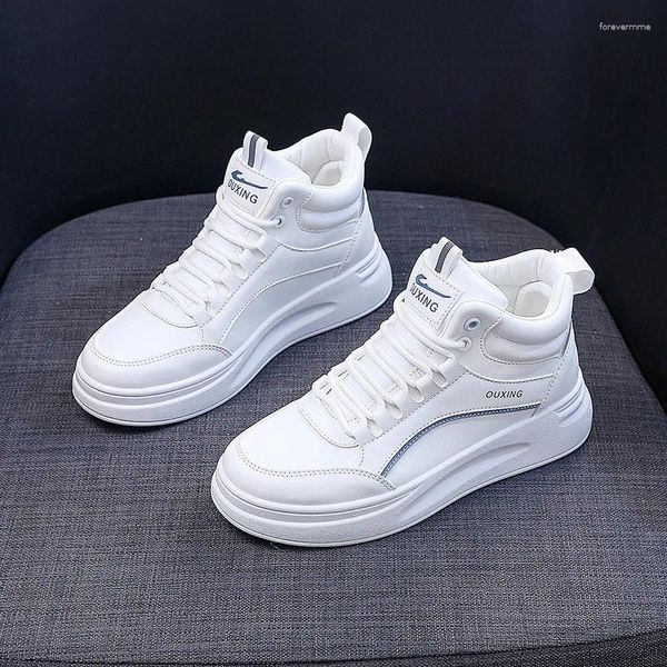 Freizeitschuhe White Dad Damen Erhöhte vielseitige weiche Sohle Herbst/Winter High Top Board Sho Sneakers Zapatos Para Mujeres