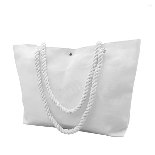 Sacos de armazenamento Sublimação em branco corda de algodão portátil bolsa de ombro mulheres casual tote diário lazer moda bolsas para presentes do dia dos namorados