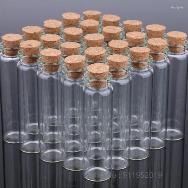 Bottiglie di stoccaggio 40 pezzi 20 ml di vetro con tappo in sughero Piccoli vasetti trasparenti Fiale minuscole per bomboniere Polvere di semi Conservazione di oggetti d'arte