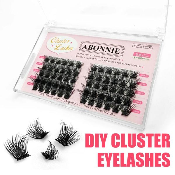 Cílios Postiços Abonnie 60 Cluster Tufos Segmentados Individuais Matte Black Volume Volume DIY Extensões de Cílios