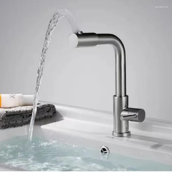 Badezimmer-Waschtischarmaturen, Waschbecken-Wasserhahn, Möbel, Küche, Luxus-Wasserhahn-Set, Waschen, Schönheit, Gesundheit, kaltes Wasser, Einhand-Dreh-Smart-Schwarz