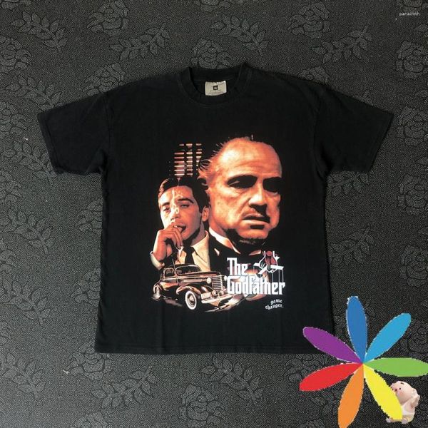 Männer T Shirts Streetwear GODFATHER Charakter Grafiken Vintage Männer Frauen Casual Lose Baumwolle Tops Tees Hemd