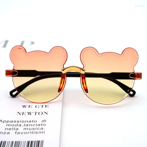 Солнцезащитные очки в комбинированной оправе с градиентом цвета, безрамочные детские очки с героями мультфильмов