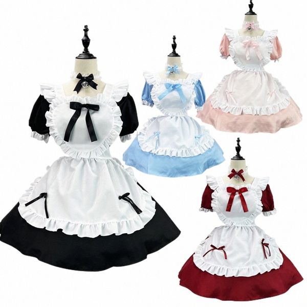 Anime Cute Heart Lolita Maid Costume Cosplay 4 colori Alice Dr Ragazze Donna Waitr Maid Costumi di scena del partito Alice Maid Dr G1Ne #