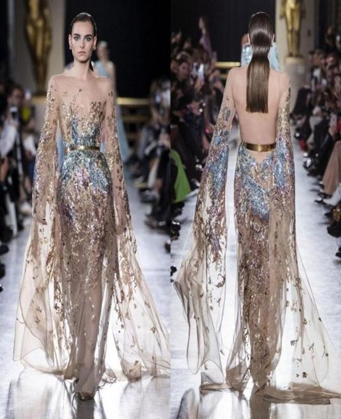 Elie Saab Haute Couture Abiti da sera Gioiello Collo Maniche lunghe Abito da ballo Abiti da festa formali Abiti per occasioni speciali1836107