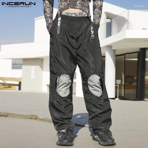 Calças masculinas Incerun 2024 estilo americano pantalons oco design calças casuais streetwear masculino vendendo jogger calça longa S-5XL